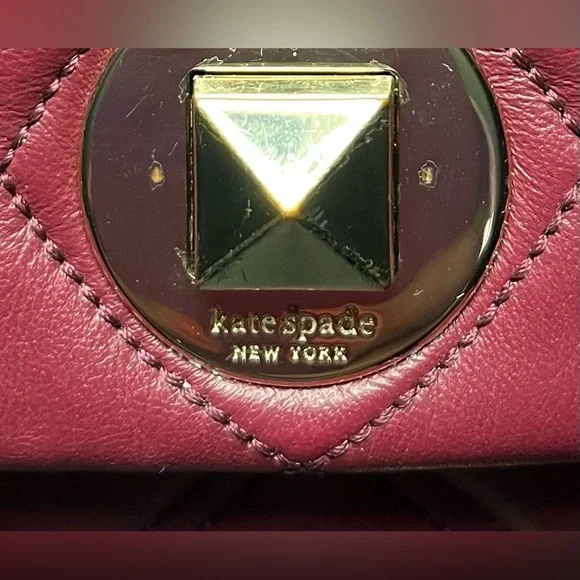NWOT Kate Spade Burgundy medium Quilted Shoulder Bag - Picture 13 of 13